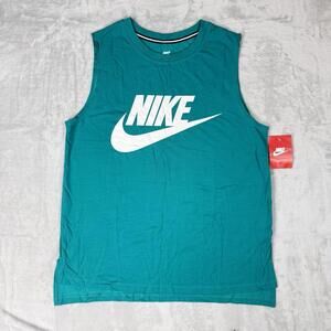 NWT Nike Sleeveless Tank Top Teal Large Athletic Logo Size Small Streetwear Gym